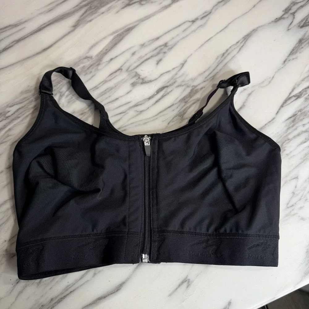 Marena Recovery Black Compression Bra Front Close Post Op Surgery Womens 38 D/E